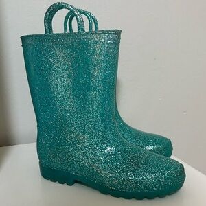 Carter's Sparkly Teal Kids Rain Boots